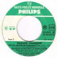 EP 45 RPM (7")  Claude Franois / Beatles  "  Petite mche de cheveux  "