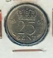 Pice Monnaie Pays Bas  25 Cents 1961  pices / monnaies
