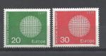 Europa 1970 Allemagne Yvert 483 et 484 neuf ** MNH