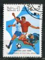 Timbre LAOS Rpublique 1986  Obl   N 697  Y&T Coupe du Monde Football
