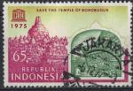 Indonsie 1975 Oblitr Used Sauver le Temple de Borobudur Unesco