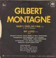 SP 45 RPM (7")  Gilbert Montagn  "  Baby i feel so fine  "