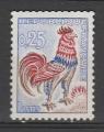 France timbre n1331  ob anne 1962/1965 type Coq de Decaris