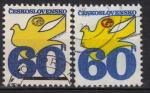 EUCS - Yvert n2076 & 2076a - 1974 - Emblme de la poste :  Pigeon voyageur