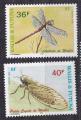 WALLIS ET FUTUNA - 1990 - Insectes - Yvert 521/ 522  - Neufs **