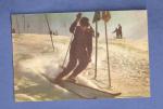 CPSM ski : Guy de Huertas  l'entrainement ( carte pub Pelletier )