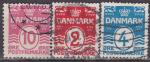 DANEMARK 3 timbres oblitrs de 1912/13