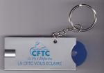Porte-clefs publicitaire - Syndicat CFTC, lampe torche et porte-jeton