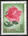 **   VIET - NAM    12 xu  1968  YT-586  " Rose rouge "  (o)   **