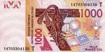 Afrique De l'Ouest Togo 20134billet 1000 francs pick 815n neuf UNC