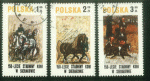 Pologne - oblitr - cheval (3 timbres)