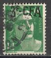 Runion 1951; Y&T n 295; 3F CFA marianne de Gandon, vert