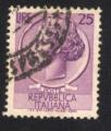 Italie 1955 Oblitr rond Used Stamp Coin Monnaie de Syracuse 25 Lire pourpre