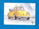 Carte postale CPM automobile : Volkswagen Coccinelle cabriolet ( VW cox cab )