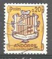 Andorre Fr. 1961; Y&T n 157; 0,20F jaune & brun, armoiries
