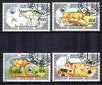 Animaux Sauvages Mongolie 1986 (4) Yvert n 1477  1480 oblitr used