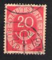 Allemagne 1951 Oblitration ronde 20 with posthorn corne postale rouge