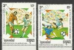 Kampuchea 1989; Y&T n 857 & 58, 2 & 3r Foot; Coupe mondiale Italie 1990