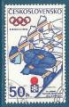 Tchcoslovaquie N1895 Jeux olympiques de Sapporo - ski de descente oblitr