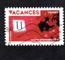 FRANCE ADHESIF YT N 327 OBLITERE - TIMBRES POUR VACANCES - MUR ROUGE 