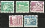 RDA 1980; Y&T n 2145  2149; srie 5 timbres, usage courant; Divers Monuments
