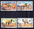 Mongolie 1985 Animaux Chameaux WWF (36) Yvert n 1361  1364 oblitr used