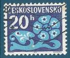 Tchcoslovaquie Taxe N104 Fleur stylise 20h oblitr