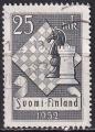 finlande - n° 395  obliteré - 1952 (dechiré à gauche)