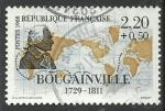 France 1988; Y&T n 2521; 2,20F + 0,50, grands navigateurs, Bougainville