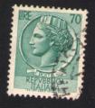 Italie 1968 Oblitr rond Used Stamp Monnaie de Syracuse Coin 70 Lire Vert