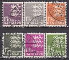 DANEMARK N 406A/410 oblitrs (tous les timbres  ce type de 1962-65) 
