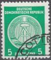 Allemagne - RDA - 1955 - Yt SERVICE n 18 - Ob - Armoiries 5p vert jaune