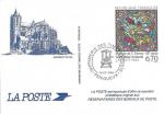 Souvenir philatlique avec gravure Cathdrale du Mans - vitrail (timbre n2859)