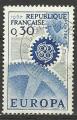 France 1967; Y&T n 1521; 0,30F Europa, bleu, gris, & bleu fonc