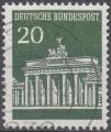 Allemagne - 1966/67 - Yt n 369 - Ob - Porte de Brandebourg ; Berlin ; 20p vert
