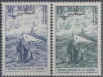 France, Maroc, poste arienne n 98 et 99 neuf sans gomme anne 1954