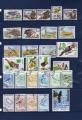 Lot de timbres oblitrs sur le thme des Oiseaux TH92