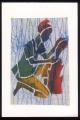 CPM neuve double Arts Peinture sur petite toile colle sur la carte  Africaine au travail
