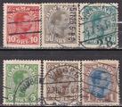 DANEMARK Petit lot de 6 timbres de 1921 avec le n° 147 cotant 4€