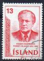 ISLANDE N 433 o Y&T 1973 Prsident Asgeir Asyeirsson