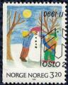 Norvge 1990 Christmas Nol Dessins d'enfants Snowman bonhomme de neige SU 