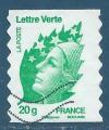 N604 Marianne de Beaujard Lettre Verte 20g autoadhsif oblitr