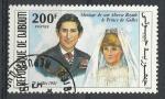 Djibouti 1981; Y&T n 536; 200F mariage du Prince Charles et de lady Diana