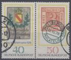 Allemagne, ex- R.F.A : n 827 et 828 oblitr anne 1978, toujours attachs