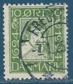Danemark N155 Christian IV 10o vert oblitr