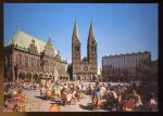 CPM anime Allemagne BREMEN Marktplazt mit Rathaus Kirche BREME Place de la Mairie er l'Eglise