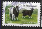 2015 FRANCE Adhesif 1104 oblitr, cachet rond, chvre, pyrnenne