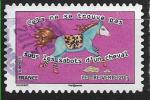 2013 FRANCE Adhesif 799 oblitr, cachet rond, proverbe, cheval