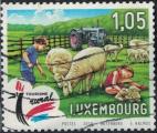 Luxembourg 2019 Scène Champêtre Enfants caressant les moutons Y&T LU 1519 SU