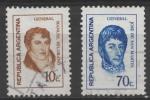 ARGENTINE  N 948 et 949 o Y&T 1973 Gnral Belgrano et Jos San Martin